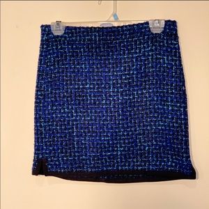 Blue tweed mini skirt